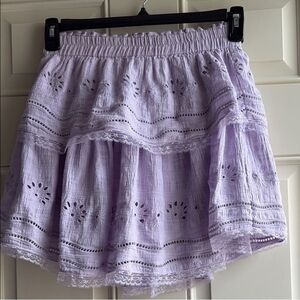 Miami Purple Bubble Mini Skirt with Smocked Tiers